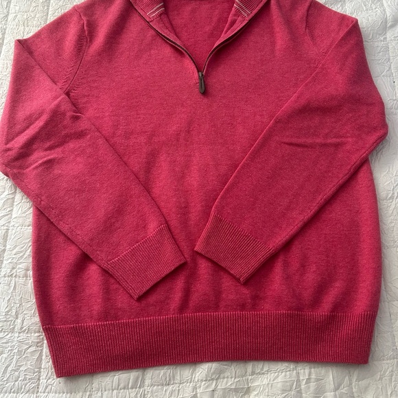 NWOT Vineyard Vines Men's Size M Quarter Zip-Up Sweater in Deep Pink - Picture 4 of 13